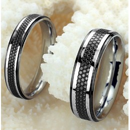 Quality and Quantity Assured Black Titanium Ring For Lovers  