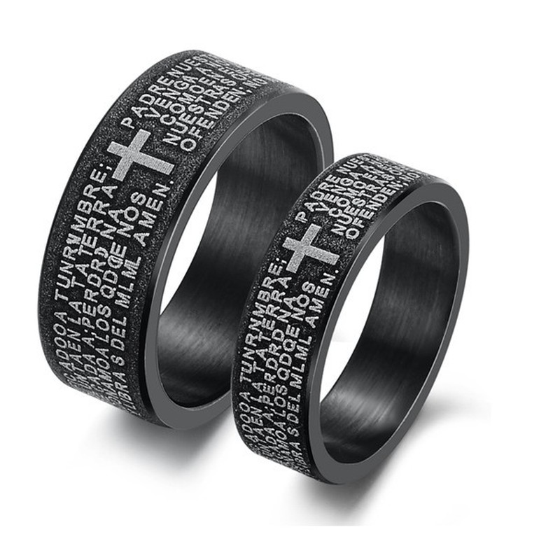 High Quality Cross Titanium Ring For Lovers