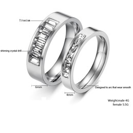 Wide Varieties Titanium Ring For Lovers With Rhinestone