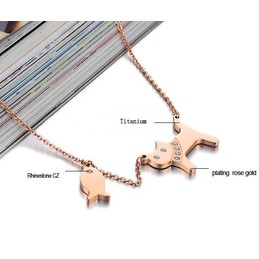 Selling Well all over the World Cats Eat Fish 
 Titanium Necklace