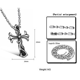 High Quality Male Cross Titanium Necklace 