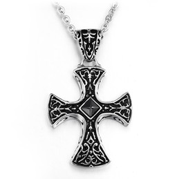Wide Varieties Cross Titanium Necklace 