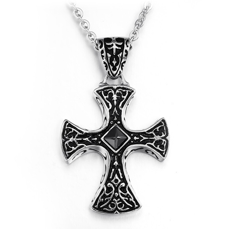 Wide Varieties Cross Titanium Necklace 