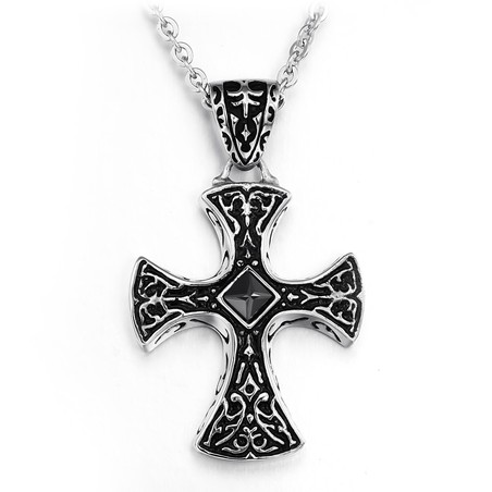 Wide Varieties Cross Titanium Necklace 