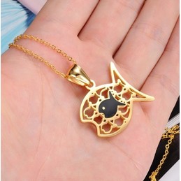 Quality and Quantity Assured Fish Shape Titanium Necklace 