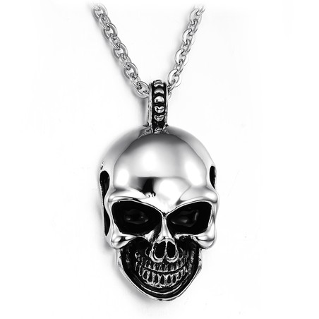 The King of Quantity Skull Titanium Necklace 