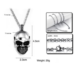 The King of Quantity Skull Titanium Necklace 