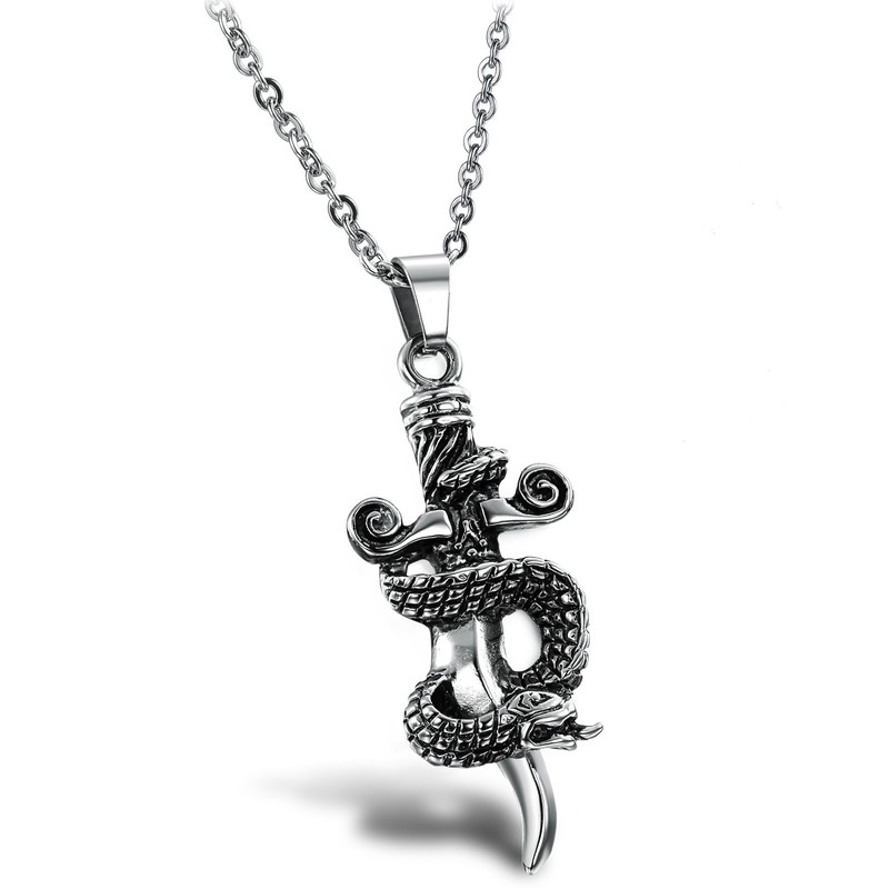 High Quality Male Cross Titanium Necklace 