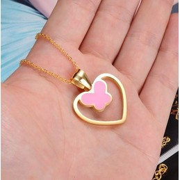Well-known for Its Fine Quality Female Butterfly Shape Titanium Necklace 