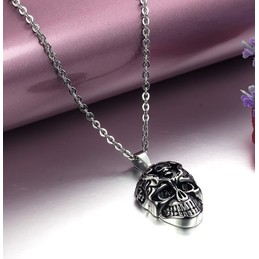 Superior Quality Male Skull Titanium Necklace 