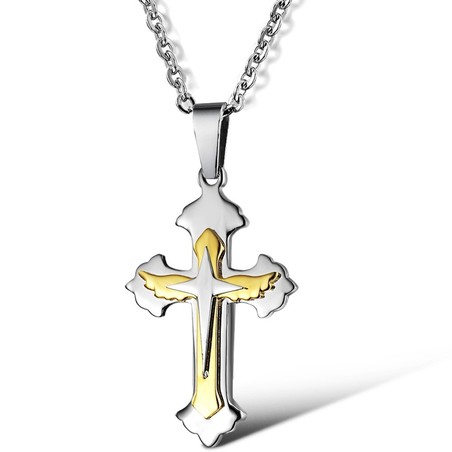 Wide Varieties Cross Titanium Necklace 