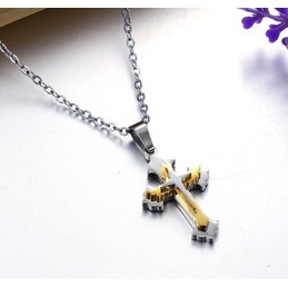 Wide Varieties Cross Titanium Necklace 