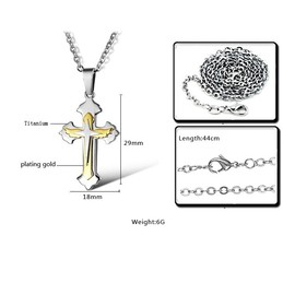 Wide Varieties Cross Titanium Necklace 