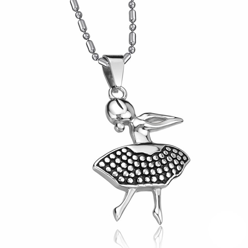 The Queen of Quality Female Ballet Girl Titanium Necklace 
