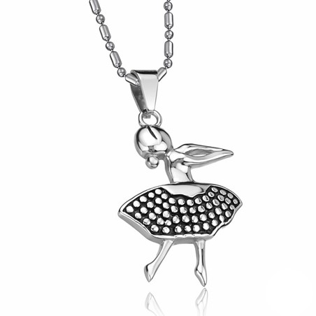 The Queen of Quality Female Ballet Girl Titanium Necklace 