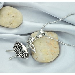 The Queen of Quality Female Ballet Girl Titanium Necklace 