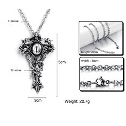 Wide Varieties Cross Titanium Necklace 