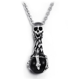 Quality and Quantity Assured Skull Titanium Necklace 