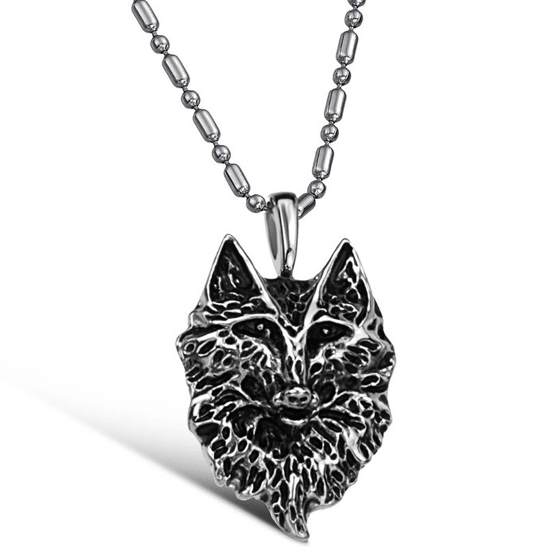 Complete in Specifications Male the Wolf Totem Titanium Necklace