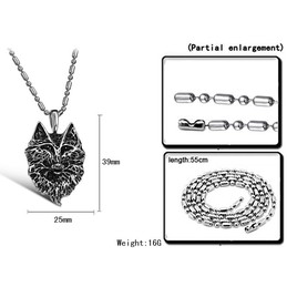 Complete in Specifications Male the Wolf Totem Titanium Necklace