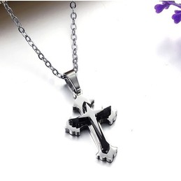 Stable Quality Male Cross Titanium Necklace 