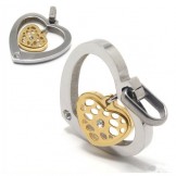 Heart-shaped titanium diamond necklace 