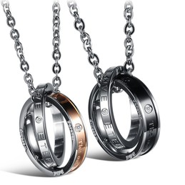 Reliable Reputation Concise Titanium Necklace For Lovers 