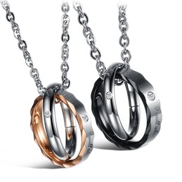 Well-known for Its Fine Quality Titanium Necklace For Lovers With Rhinestone