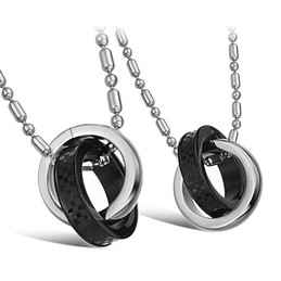 Superior Quality Dual Ring Titanium Necklace For Lovers 