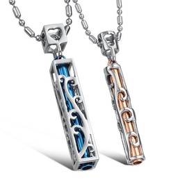 Quality and Quantity Assured Hollow Titanium Necklace For Lovers 