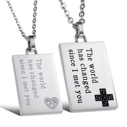Superior Quality Concise Titanium Necklace For Lovers 