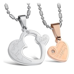 Superior Quality Titanium Necklace For Lovers With Diamond