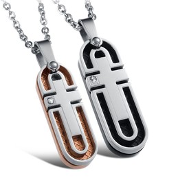 The Queen of Quality Cross Titanium Necklace For Lovers 