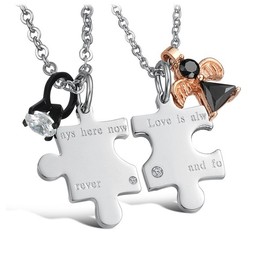 Wide Varieties Puzzle Titanium Necklace For Lovers 