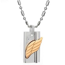 Well-known for Its Fine Quality Wing Shape Titanium Necklace For Lovers 