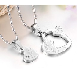 Reliable Quality Titanium Necklace For Lovers With Rhinestone