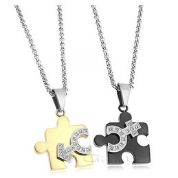 Excellent Quality Titanium Necklace For Lovers With Diamond