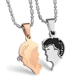 Well-known for Its Fine Quality Titanium Necklace For Lovers With Rhinestone