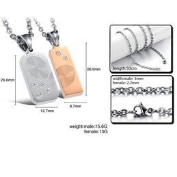Quality and Quantity Assured Fingerprint Titanium Necklace For Lovers 