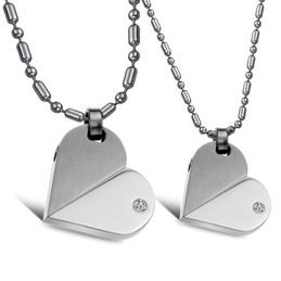 High Quality Sweetheart Titanium Necklace For Lovers