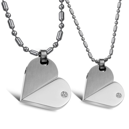 High Quality Sweetheart Titanium Necklace For Lovers