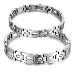 The Queen of Quality Titanium Bracelet For Lovers With Rhinestone