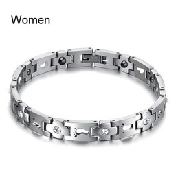 The Queen of Quality Titanium Bracelet For Lovers With Rhinestone