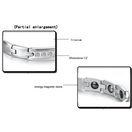 Reliable Quality Health Titanium Lodestone Bracelet For Lovers With Rhinestone