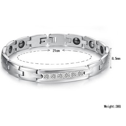 Reliable Quality Health Titanium Lodestone Bracelet For Lovers With Rhinestone