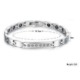 Reliable Quality Health Titanium Lodestone Bracelet For Lovers With Rhinestone