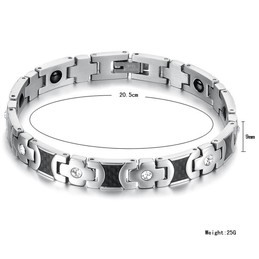Superior Quality Health Titanium Bracelet For Lovers With Rhinestone