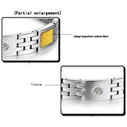 Superior Quality Health Titanium Lodestone Bracelet For Lovers With Rhinestone