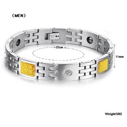 Superior Quality Health Titanium Lodestone Bracelet For Lovers With Rhinestone