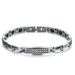 The Queen of Quality Health Titanium Lodestone Bracelet For Lovers With Diamond